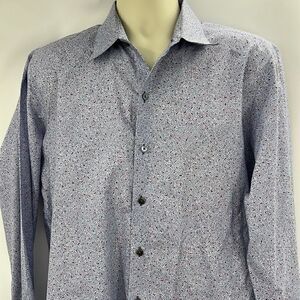 Zachary Prell long sleeve button up shirt blue/maroon